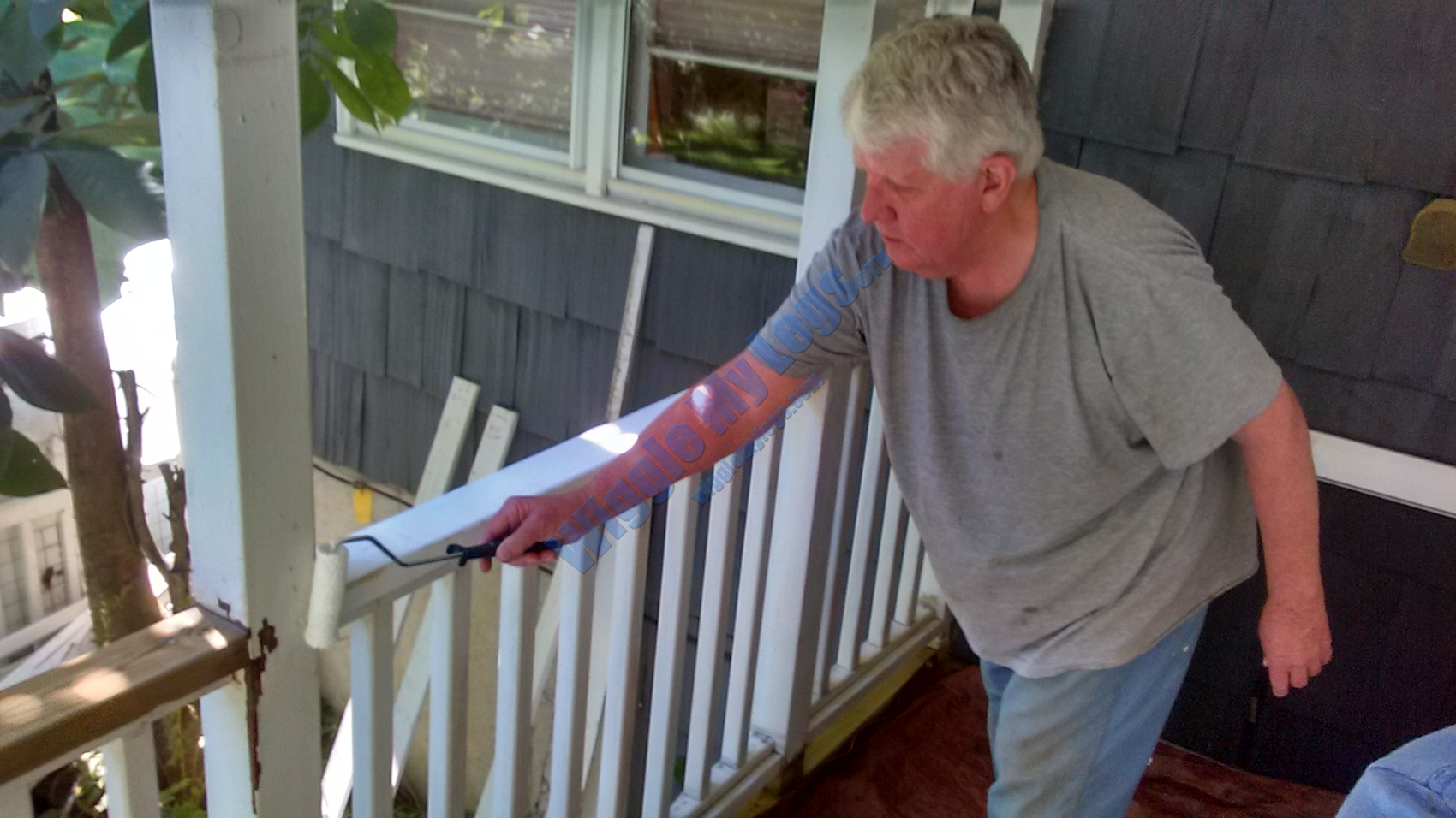 Home owner cameo appearance as a railing and post painter.
