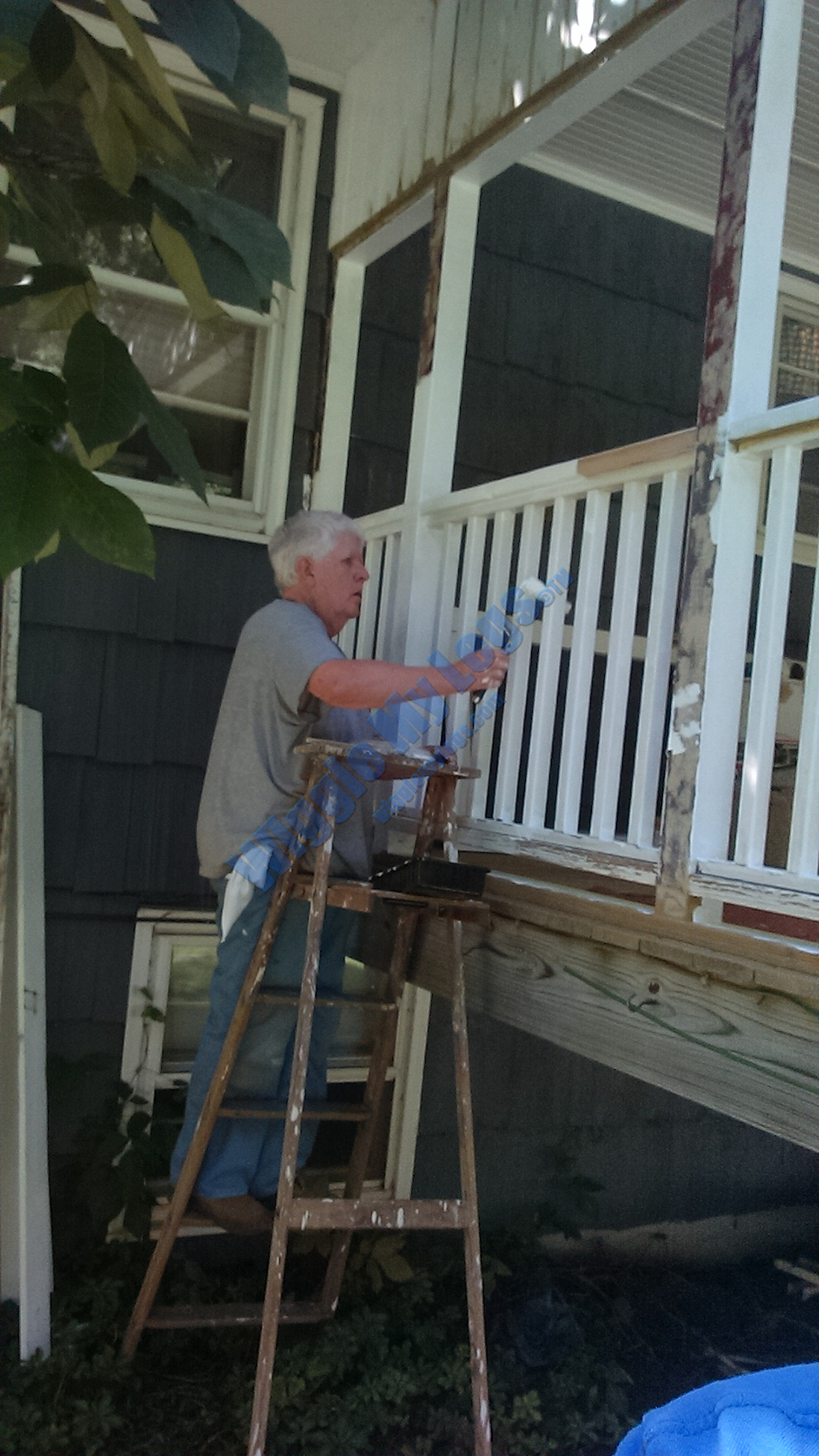 Home owner cameo appearance as a spindle painter.