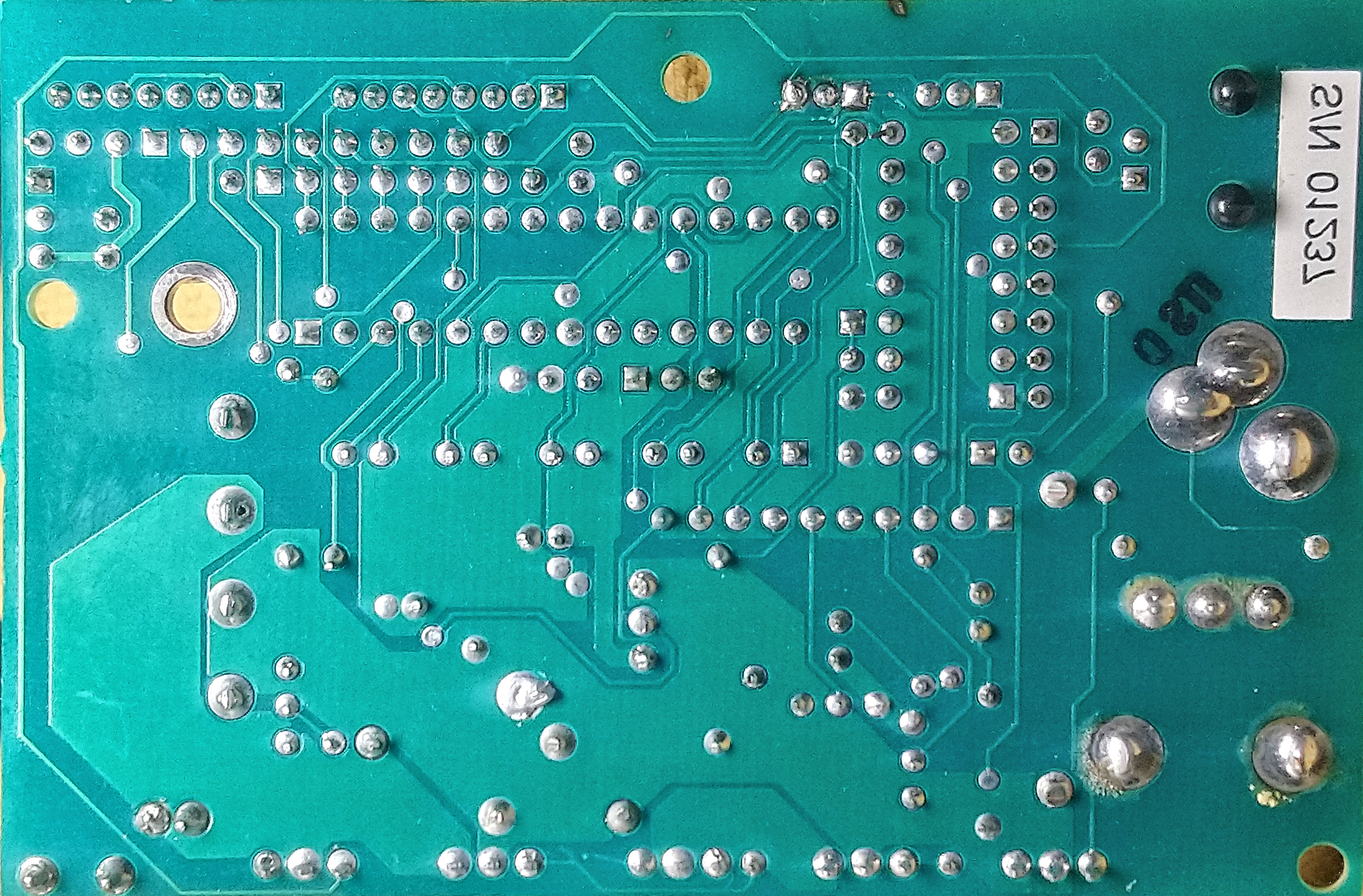 300dpi photo of PCB solder side.